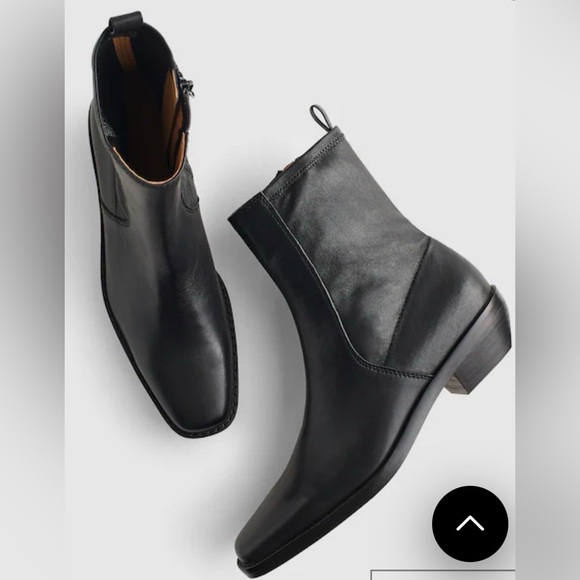 Madewell The Idris Ankle Sleek Black Leather Boots sz 7 - Picture 2 of 12